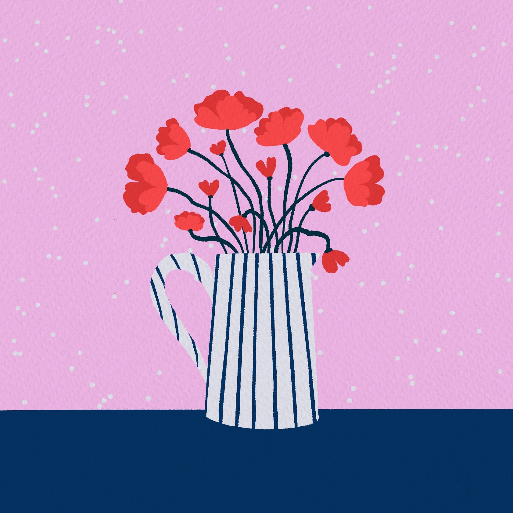 Poppies - pink and blue