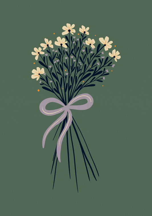 Floral bouquet with a bow