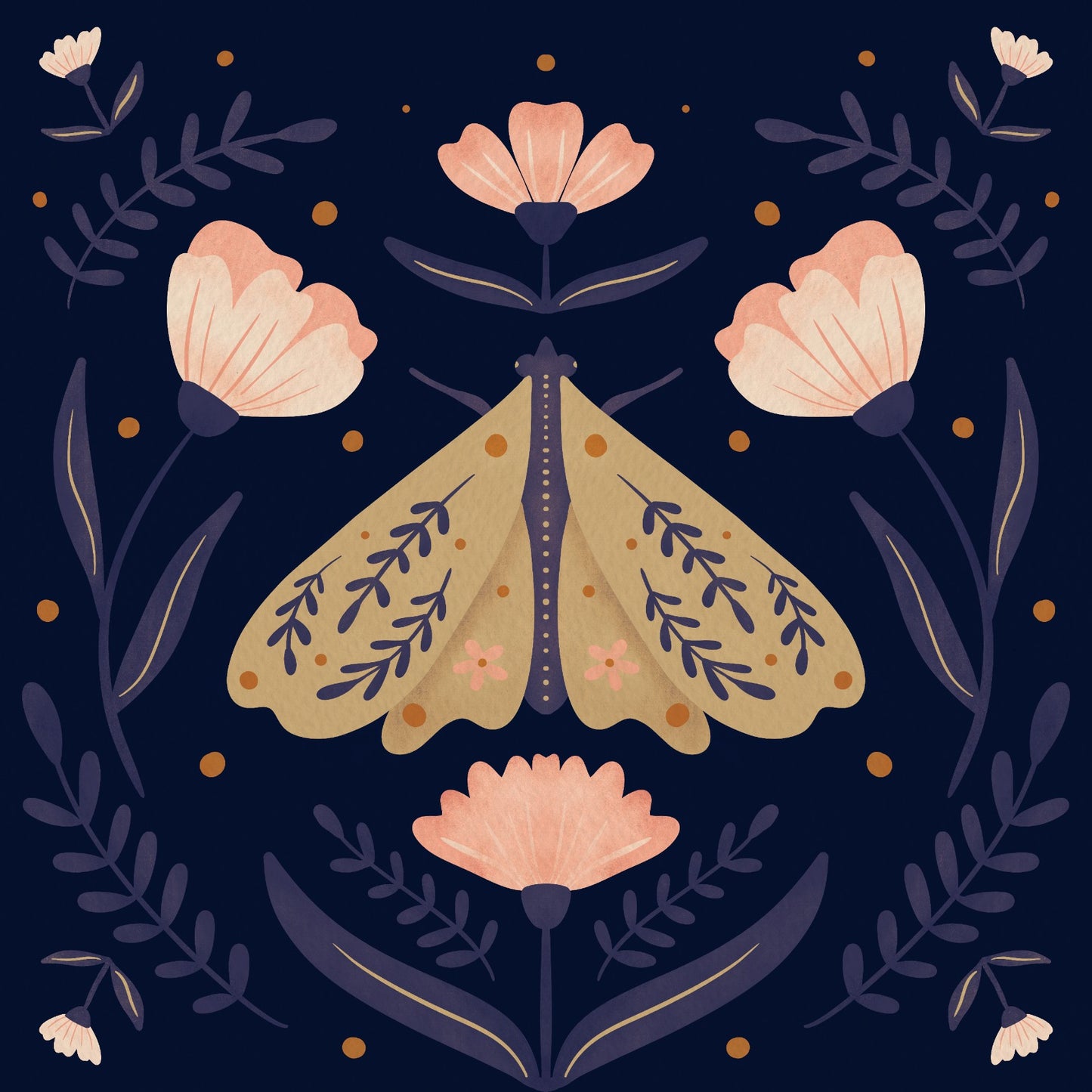 Moth and flowers
