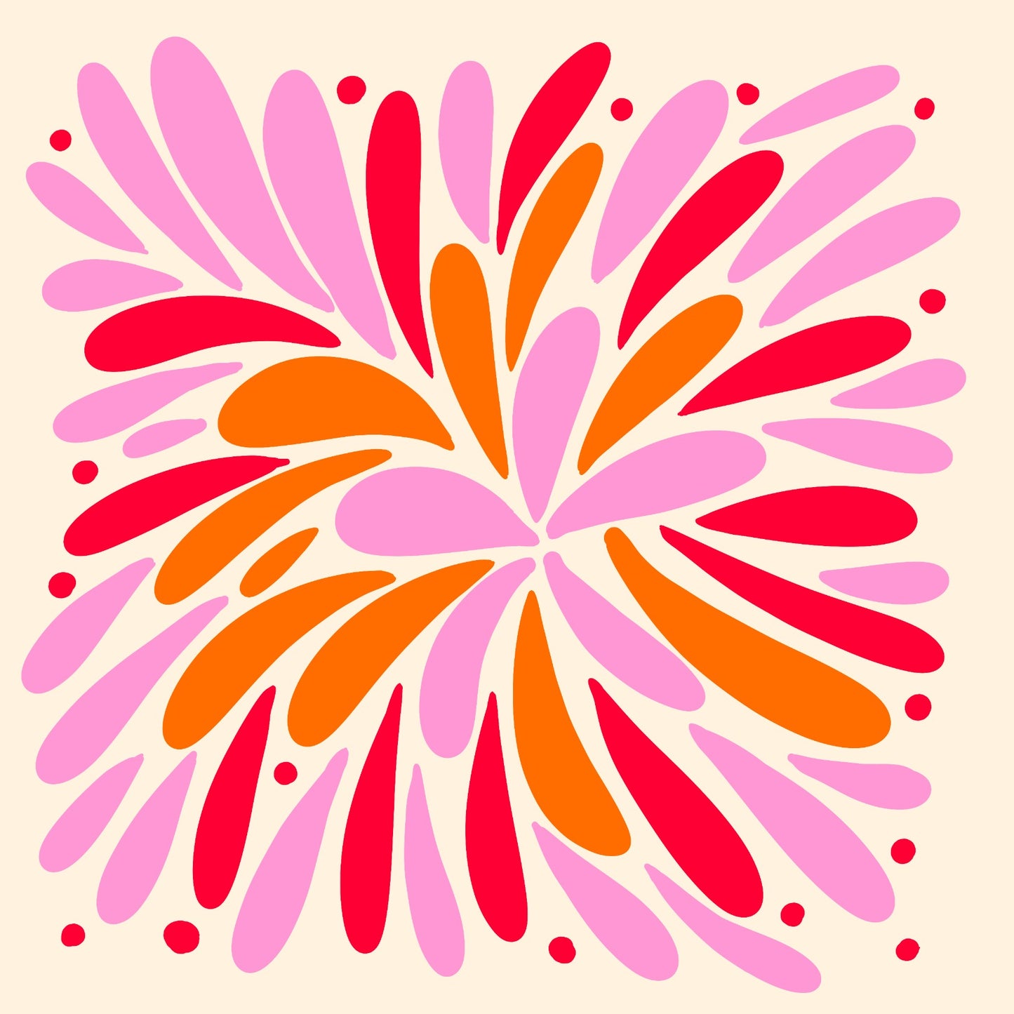 Retro floral petal burst
