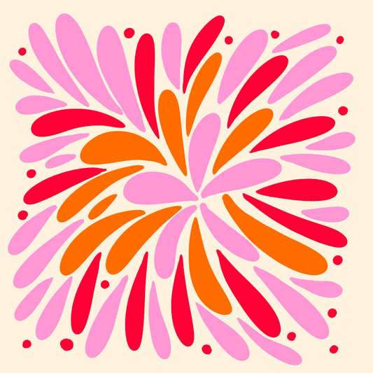 Retro floral petal burst