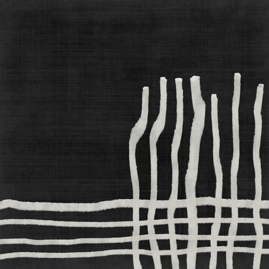 Abstract artwork in black with textures and brush strokes