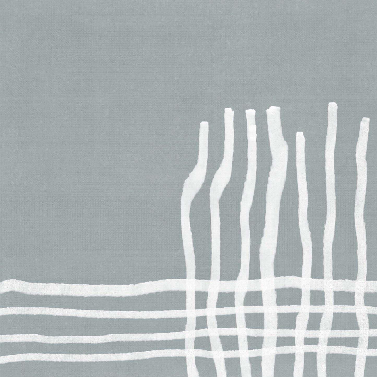 Abstract artwork in pastel blue with textures and brushstrokes