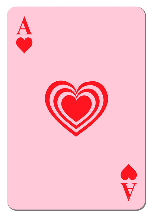 Pink Ace Playing card of Hearts