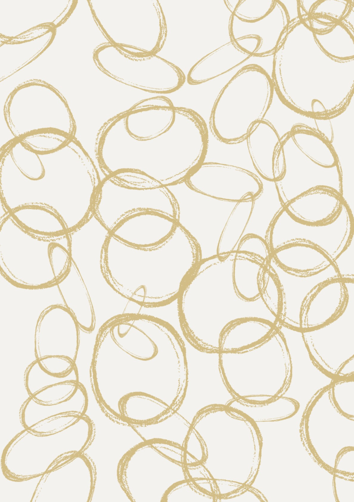 Modern abstract artwork with golden circles