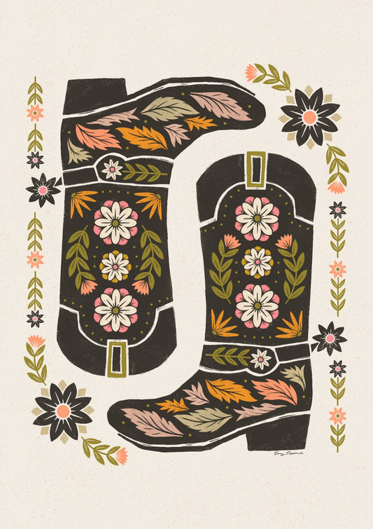 Cowgirl Boots & Flowers