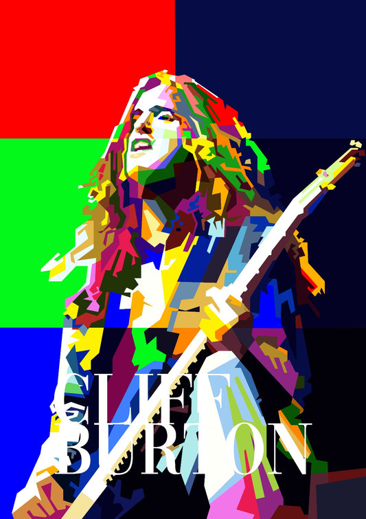 Cliff Burton Heavy Metal Bass Pop Art WPAP