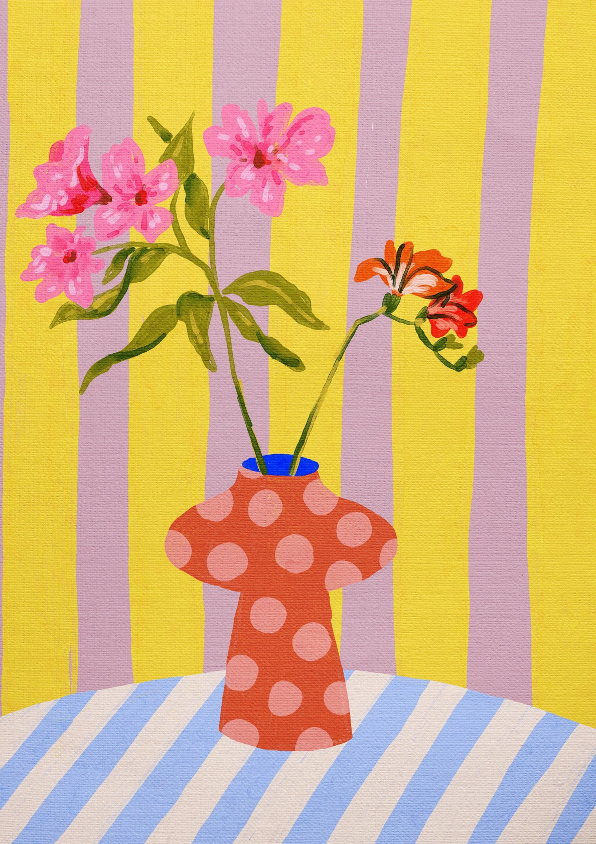 Geranium Flowers In a Vase