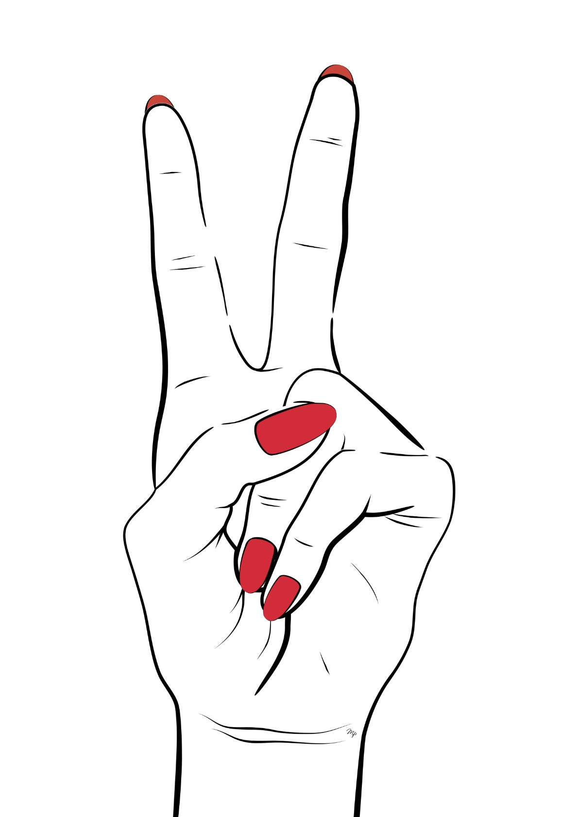 Victory Peace Hand Sign