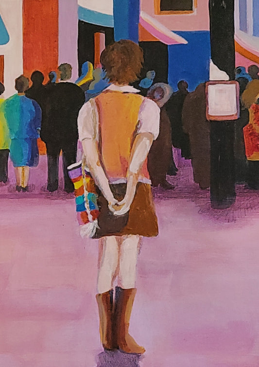Girl With A Rainbow Bag