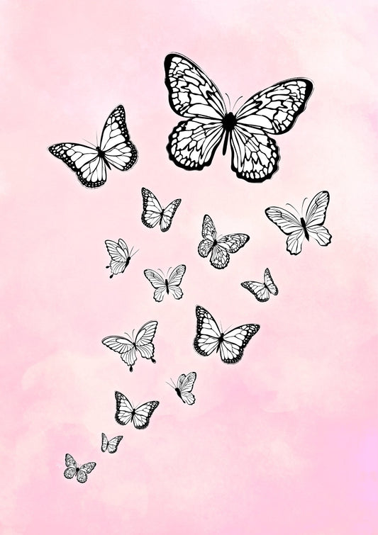 Pink Sky Butterflies