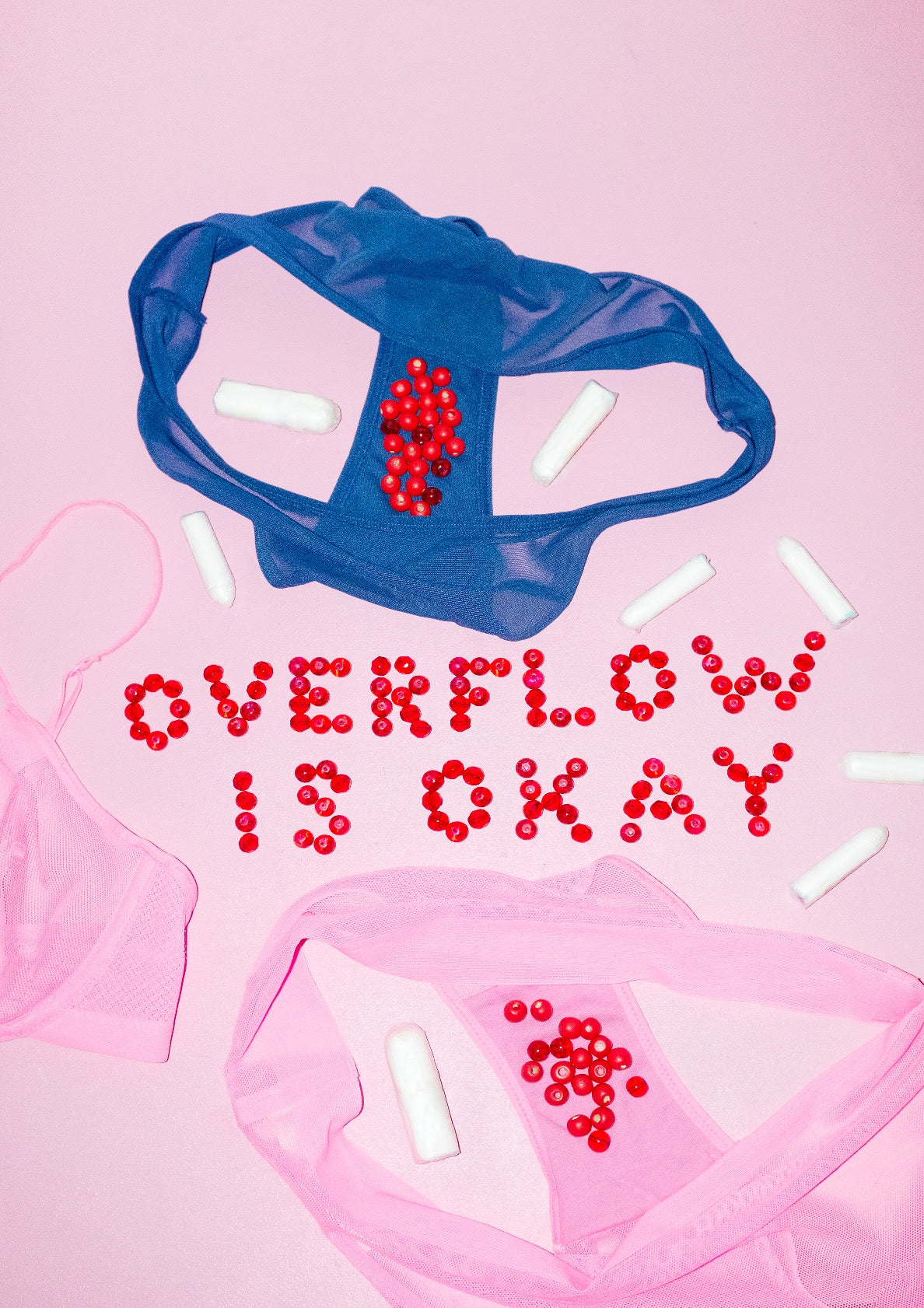 Playful &quot;period overflow is okay&quot; print  