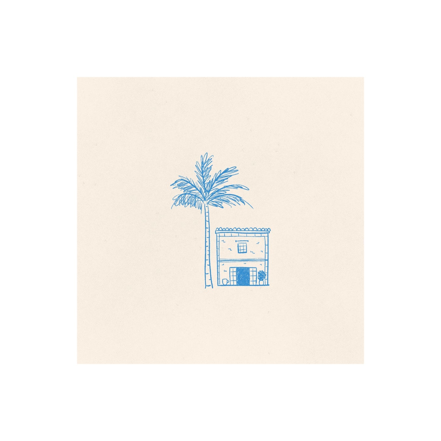 Minimal Line Drawing - Spanish Little House