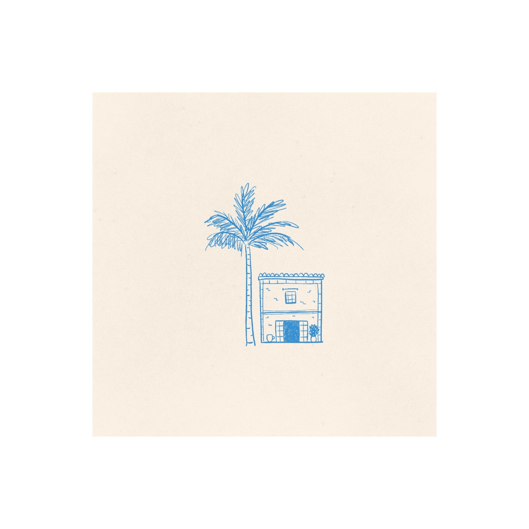 Minimal Line Drawing - Spanish Little House