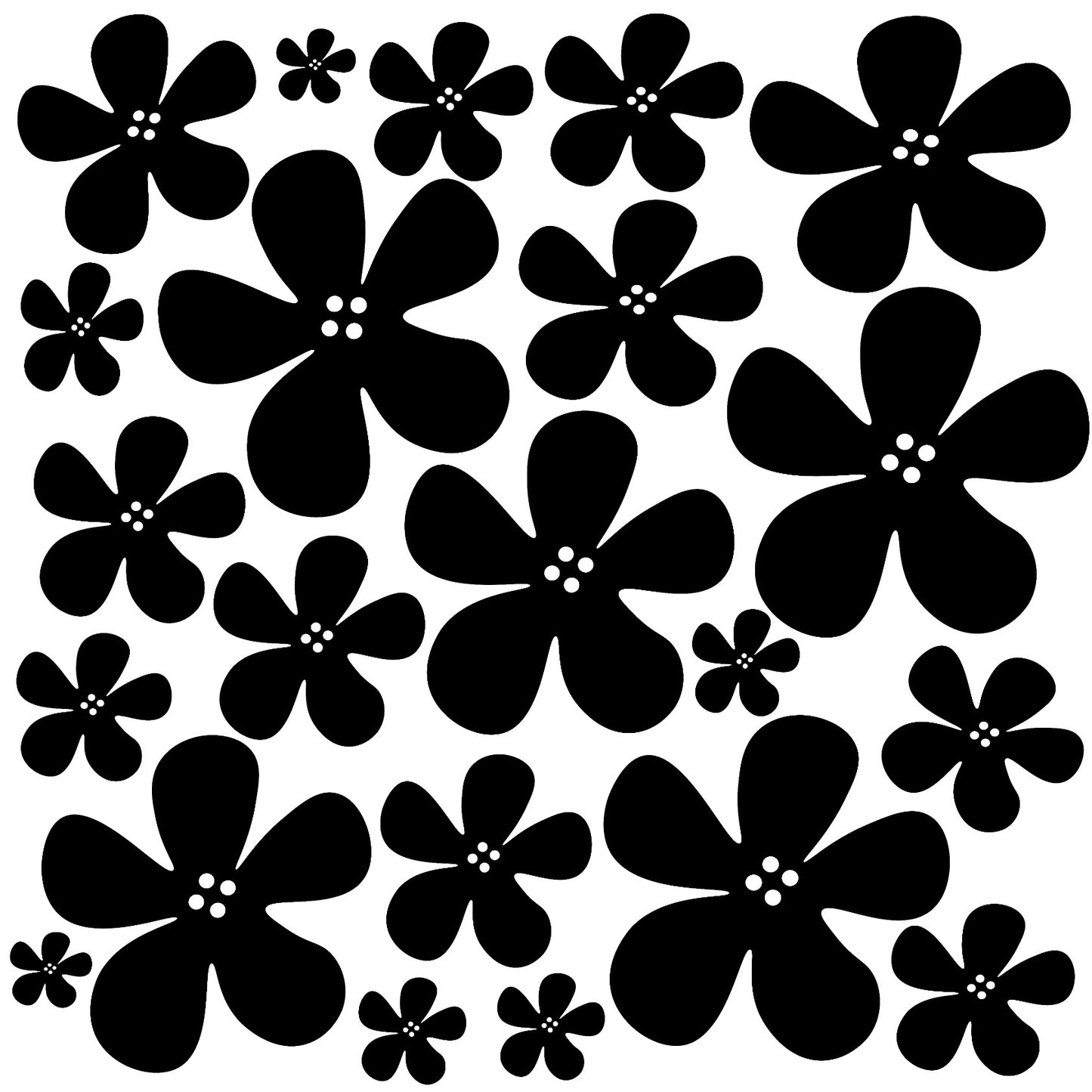 Black floral flowers pattern