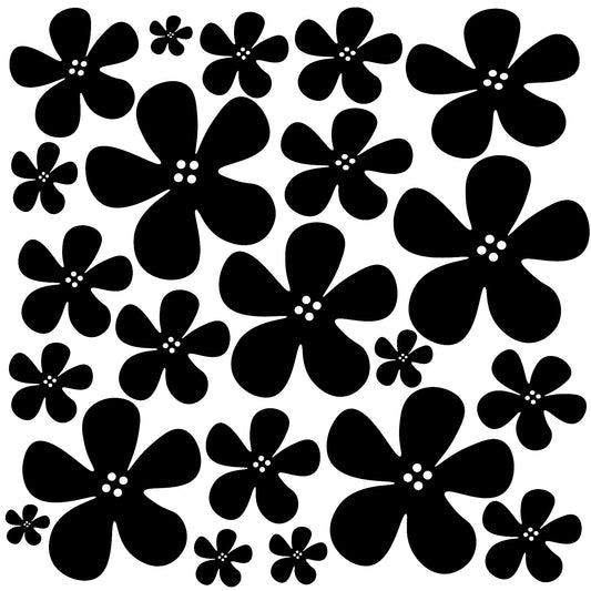 Black floral flowers pattern