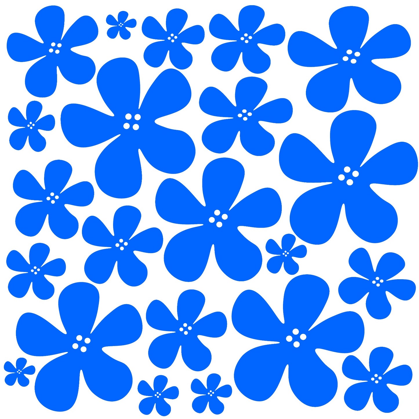 Blue floral flowers pattern 