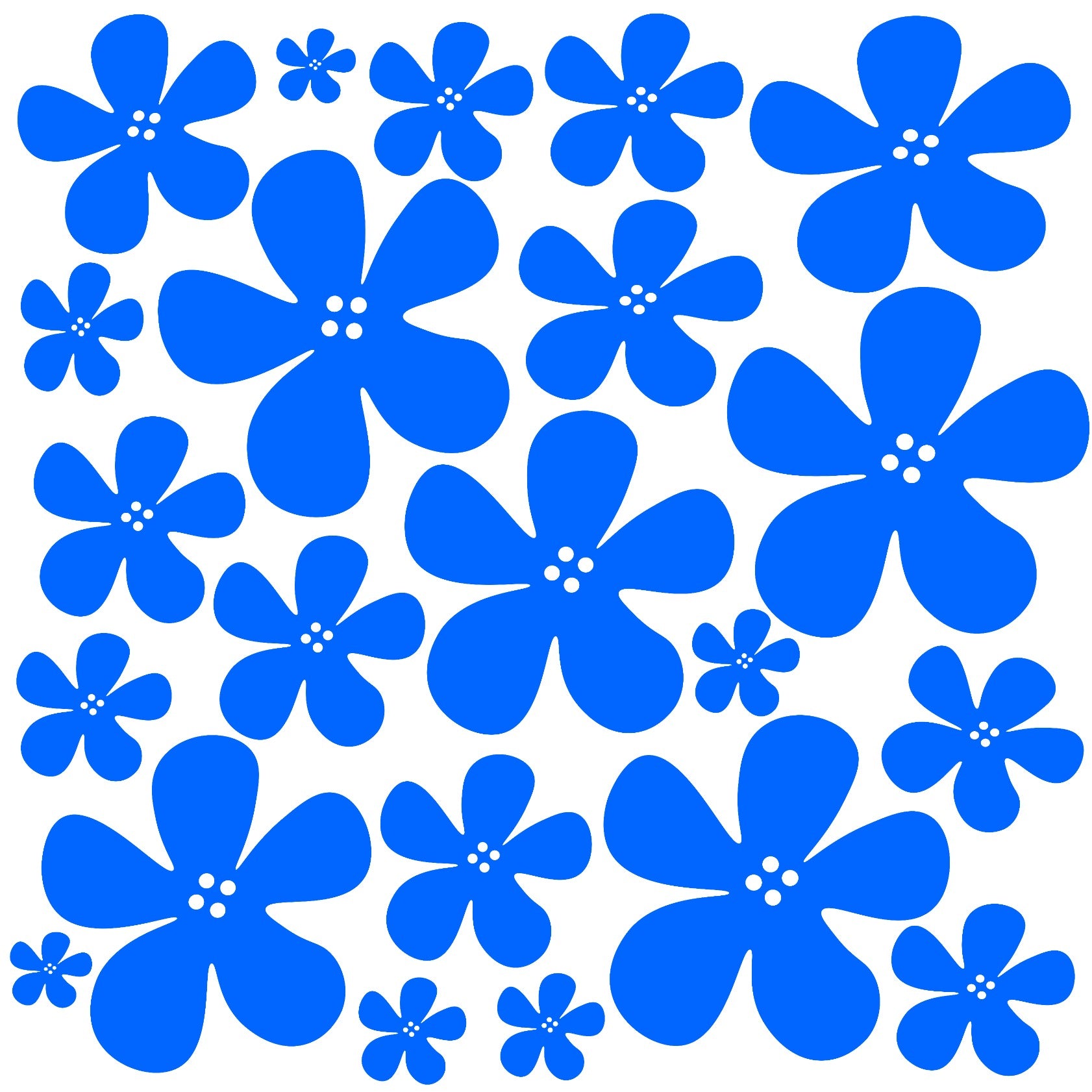 Blue floral flowers pattern 