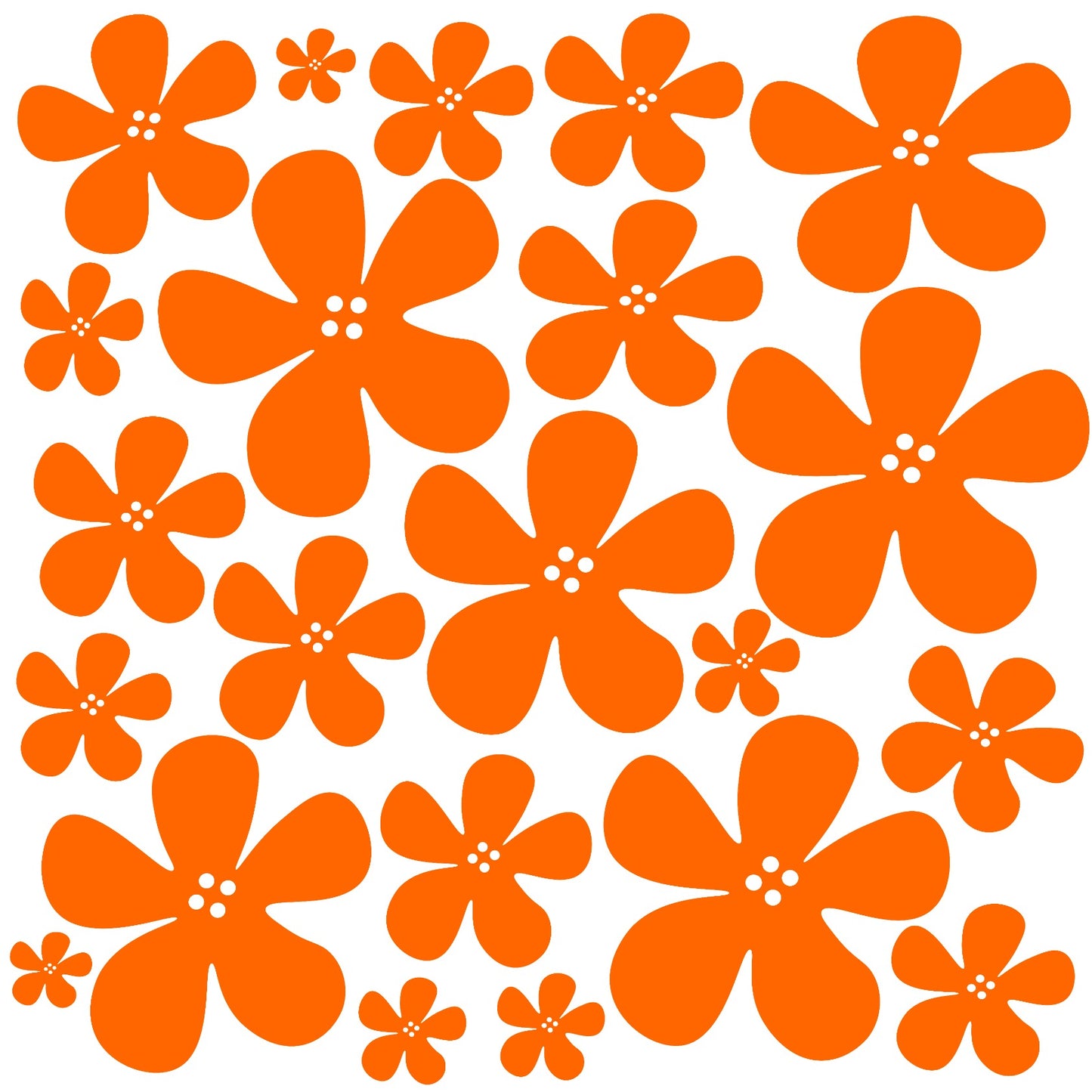Orange floral flowers pattern 
