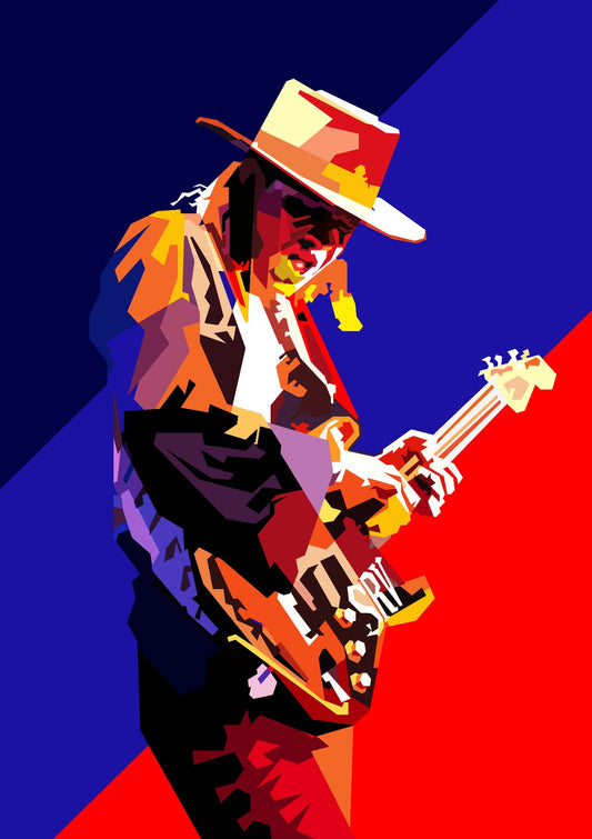 Stevie Ray Vaughan SRV Rock And Blues Guitar Pop Art WPAP