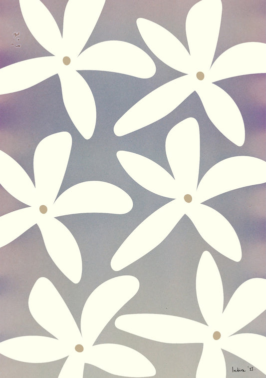 Madagascar Jasmine in a vase on light blue