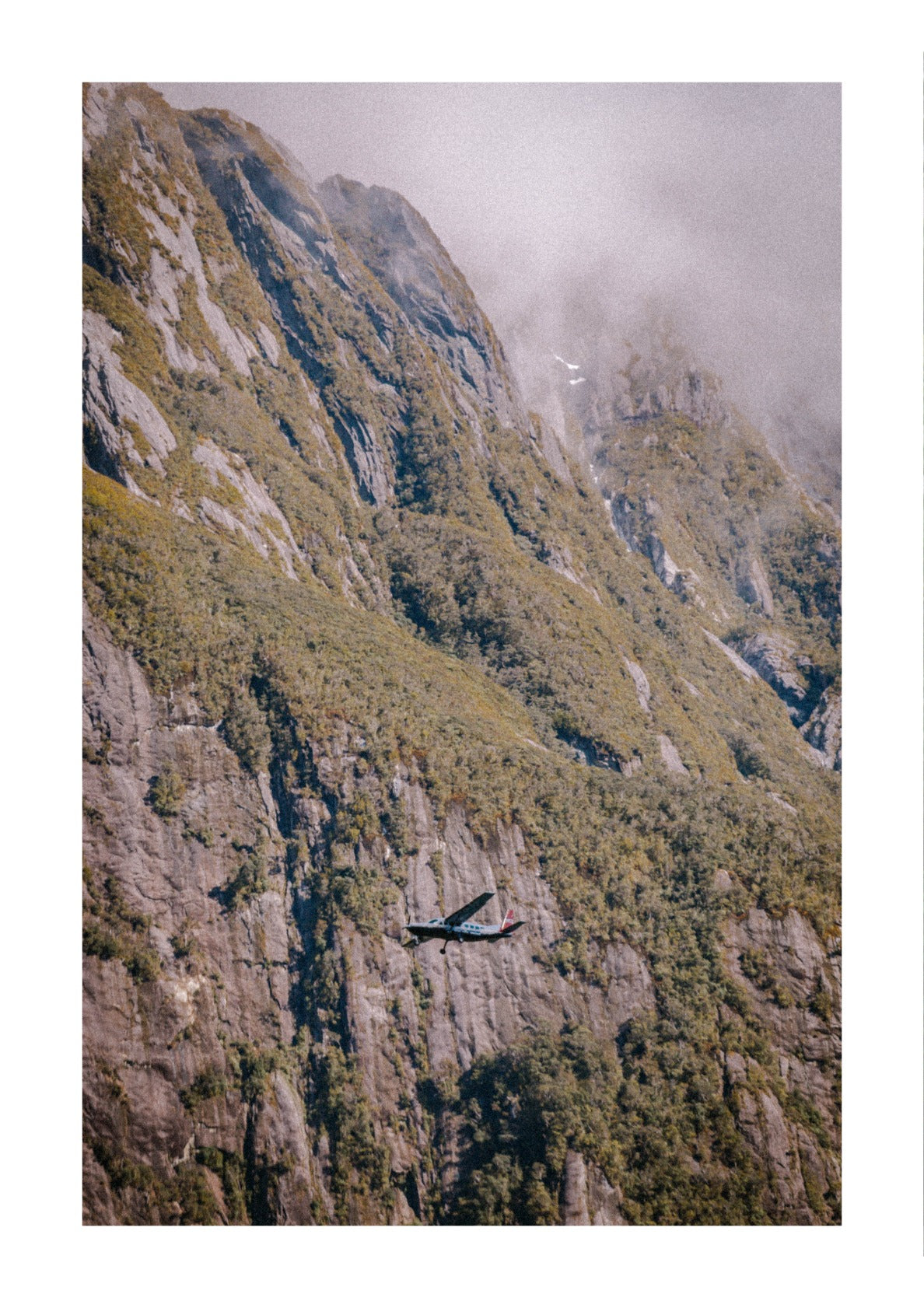 Plane in the Fjord in New Zealand