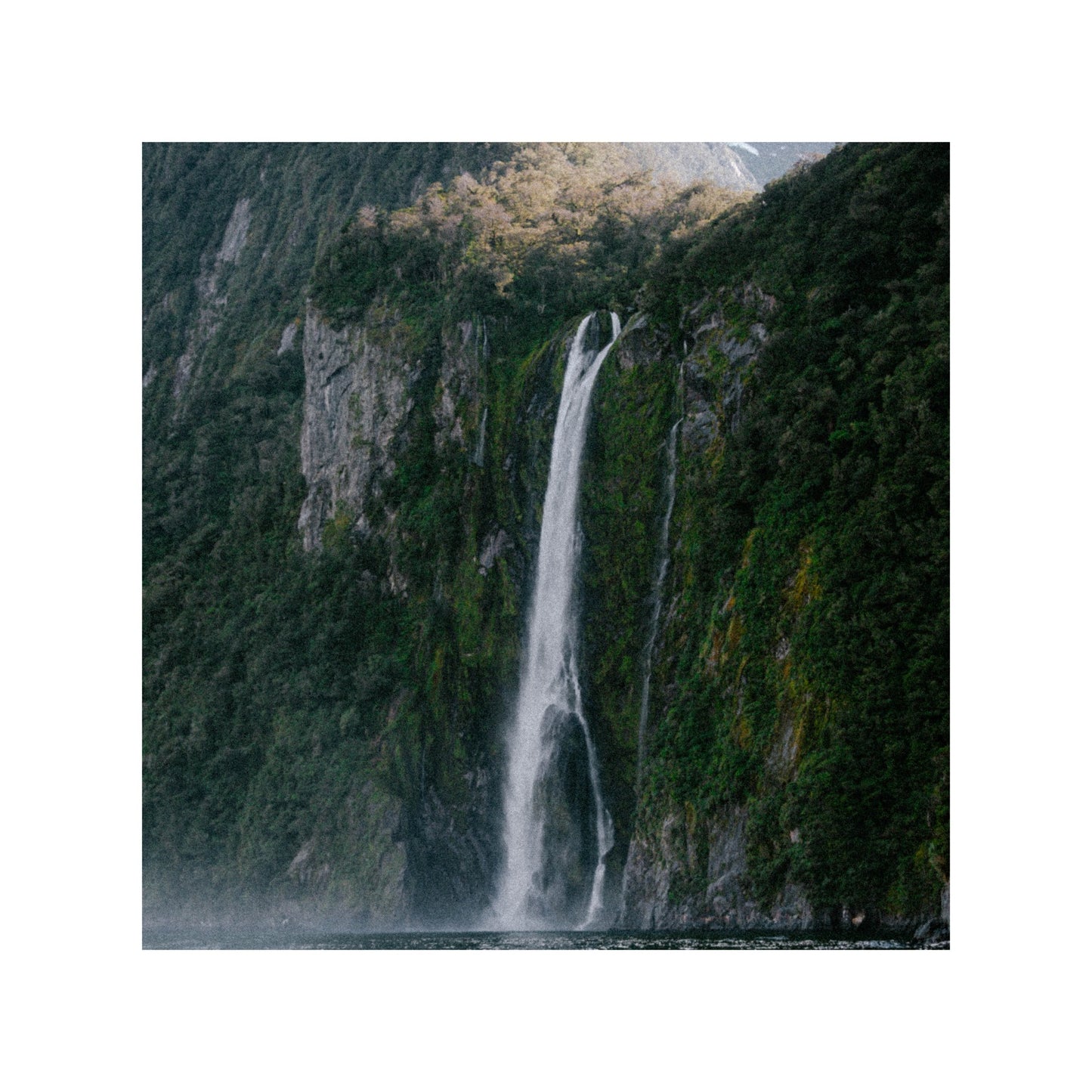 Waterfall in the fjords of New Zealand