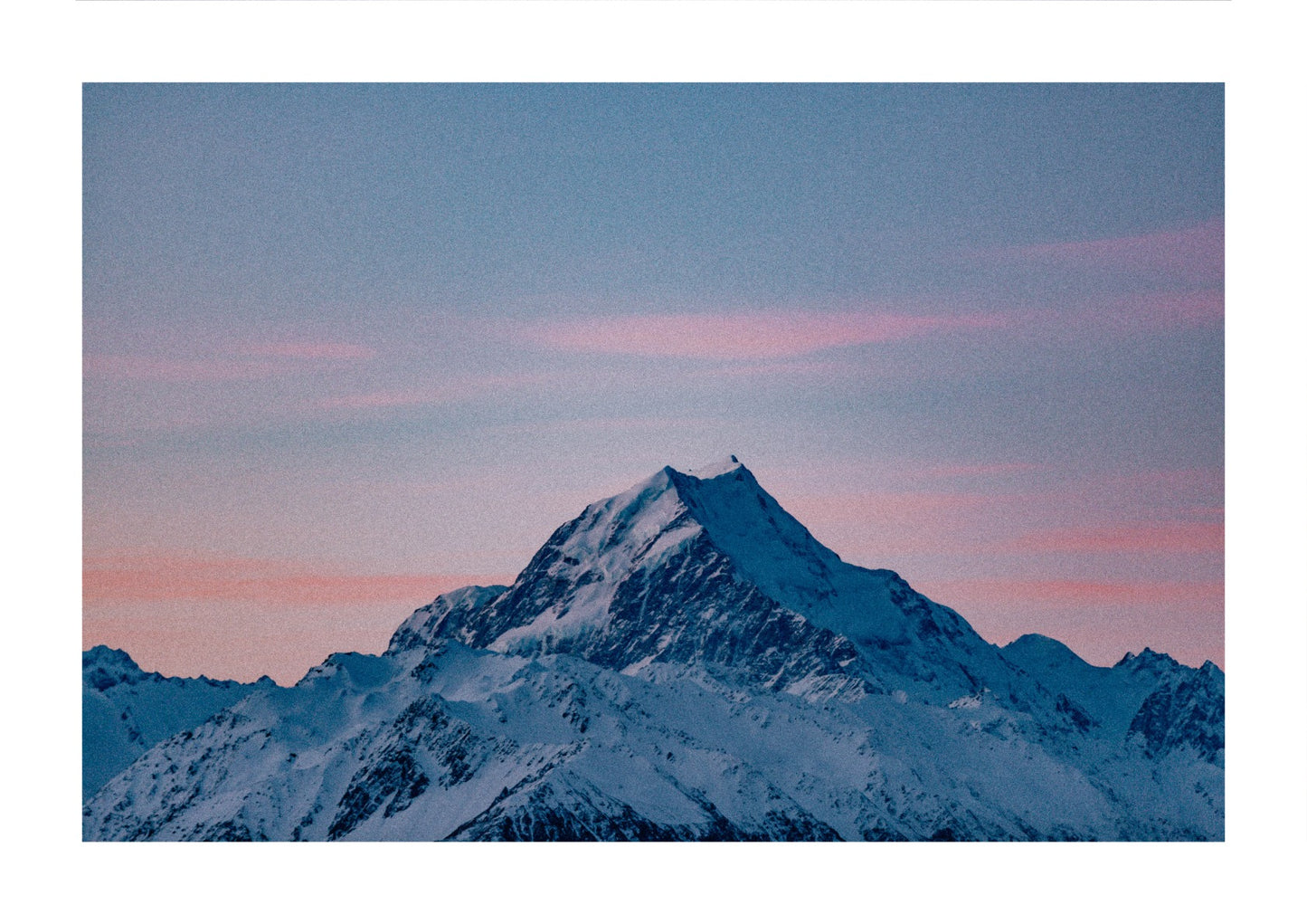 Mountain color in New Zealand at sunrise