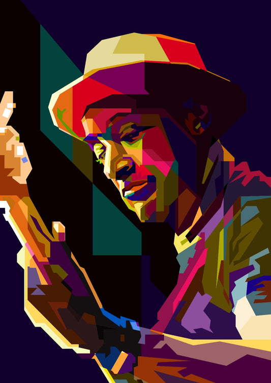 Marcus Miller Bass Jazz Musician Pop Art WPAP 