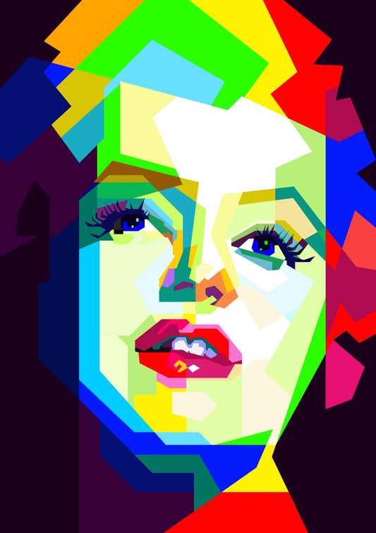 Marilyn Monroe Colorful Illustration Pop Art WPAP
