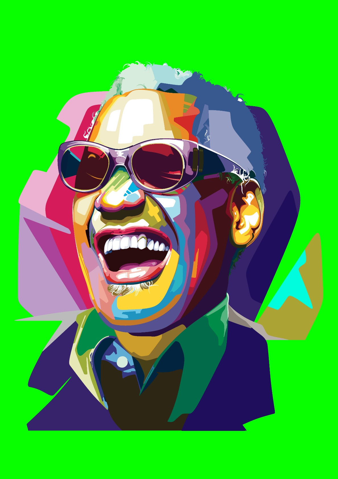 Ray Charles Jazz Singer Pop Art Illustration
