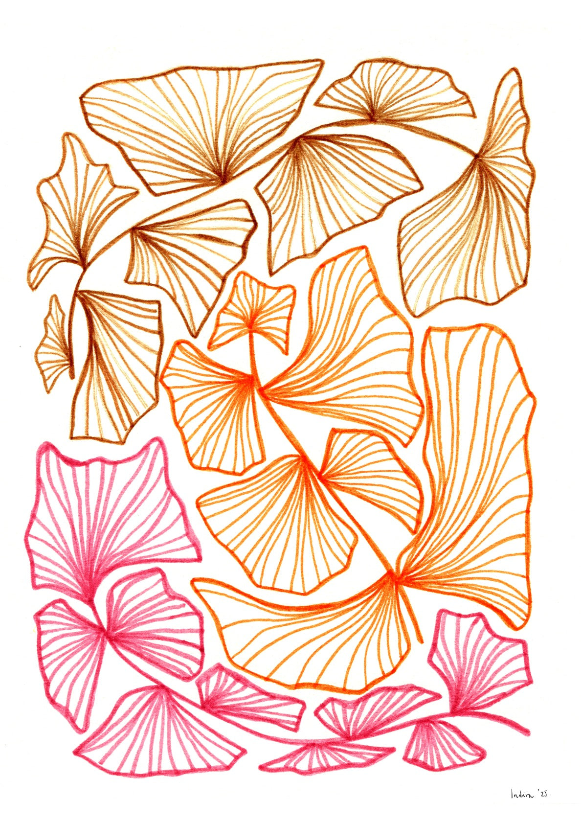 Three pink tulips in a vase 