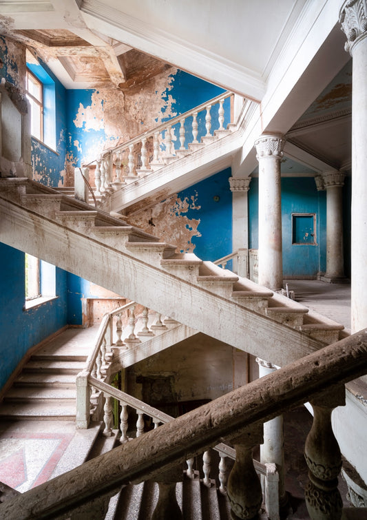 Abandoned Blue Staircase
