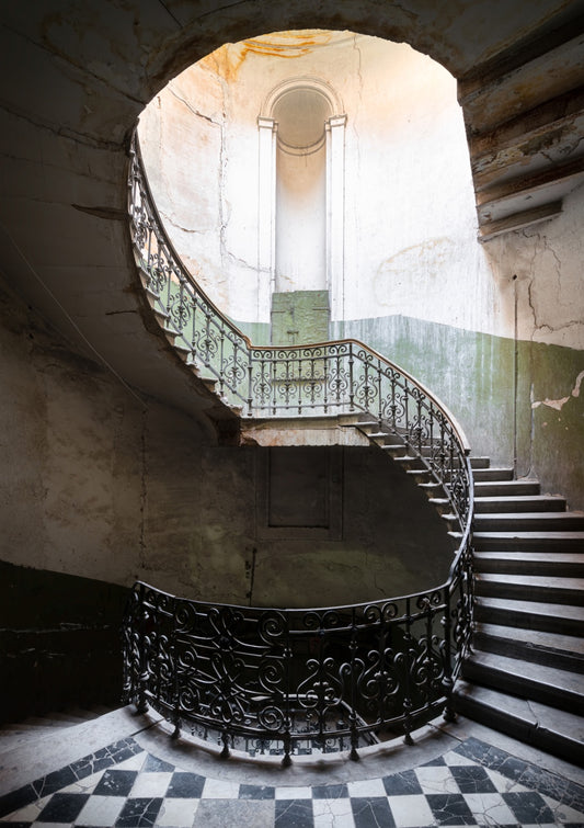 Abandoned spiral staircase