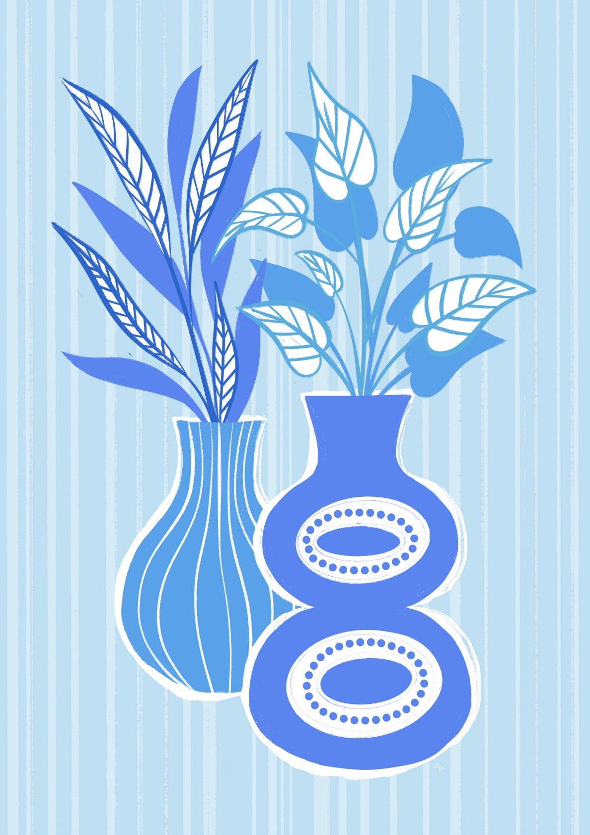Retro blue vases