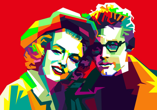Marilyn Monroe And James Dean Pop Art WPAP