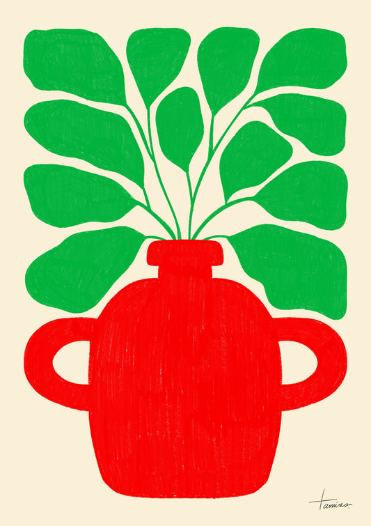 Chuncky Red Vase