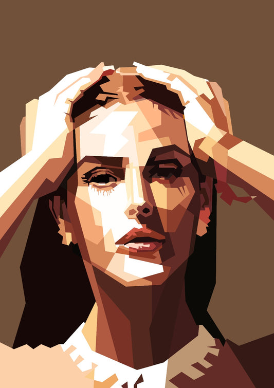 Monica Bellucci Actress Retro Art Illustration