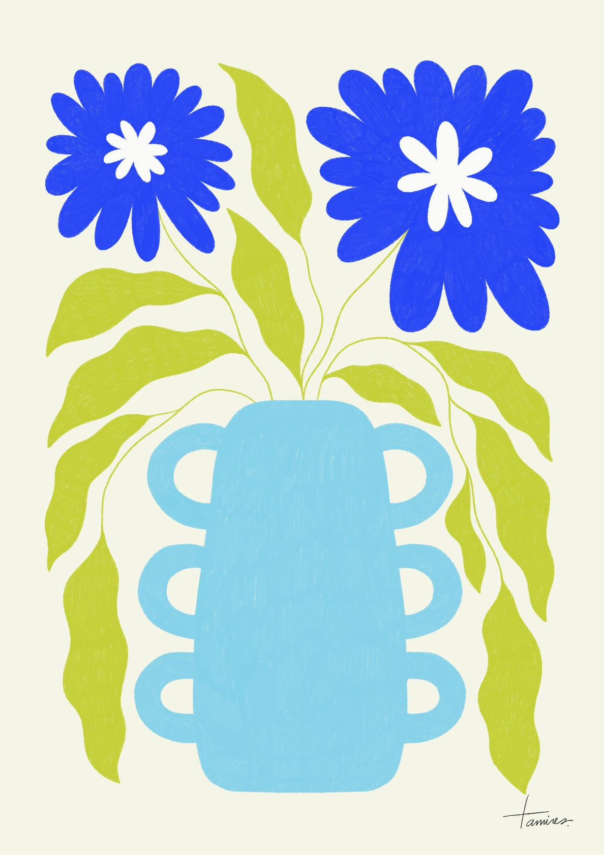 Happy big blue flowers