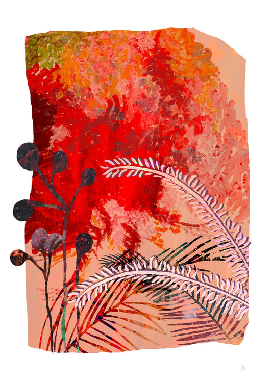 Red Botanical Art Print