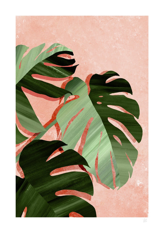 Monstera Green Leaf Art Print
