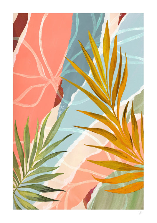 Palm Leaf Abstract Art Print