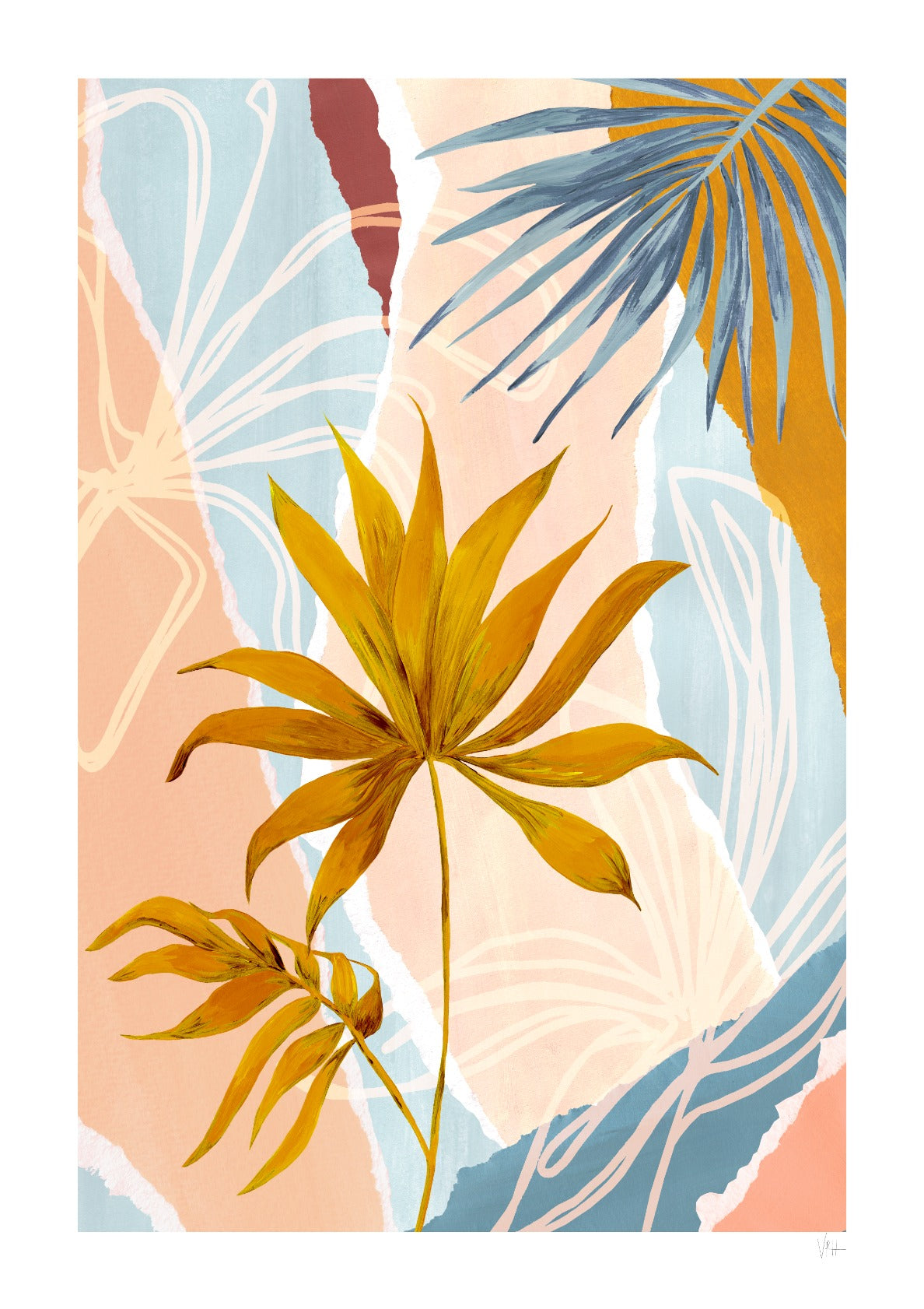 Abstract Palm Leaf Art Print
