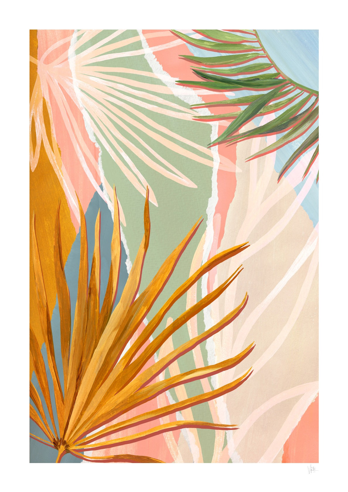 Palm Leaves Abstract Art Print
