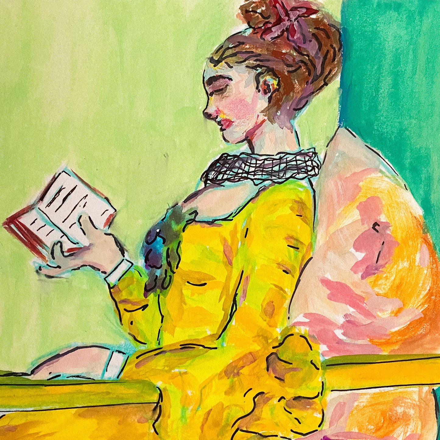 A woman reading