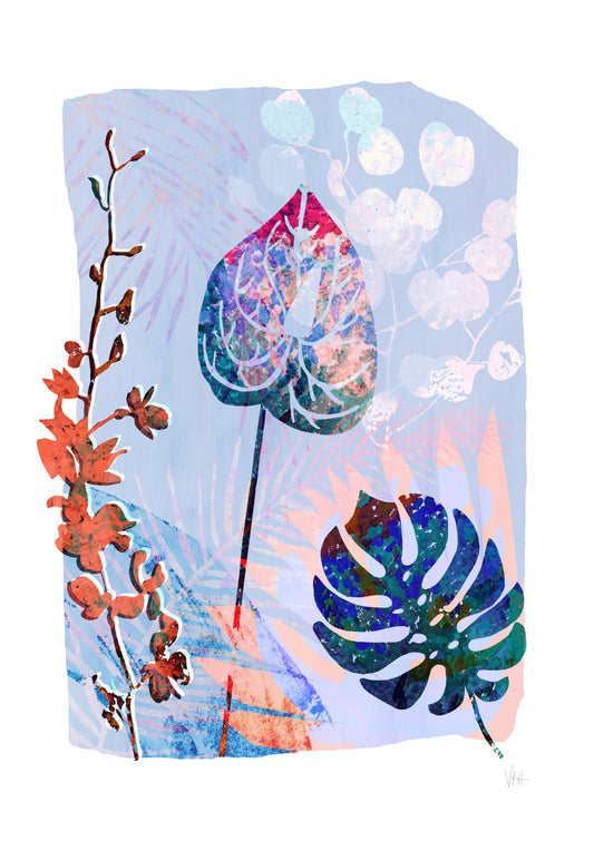 Tropical Blue Flower Art Print