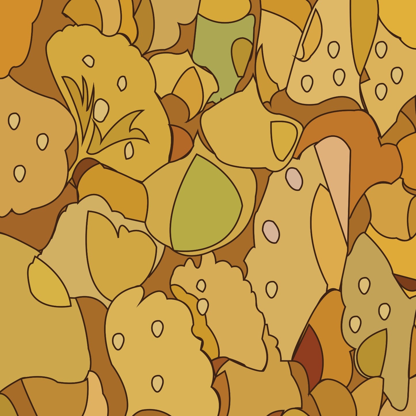 Ginkgo Leaves Abstract Pattern 