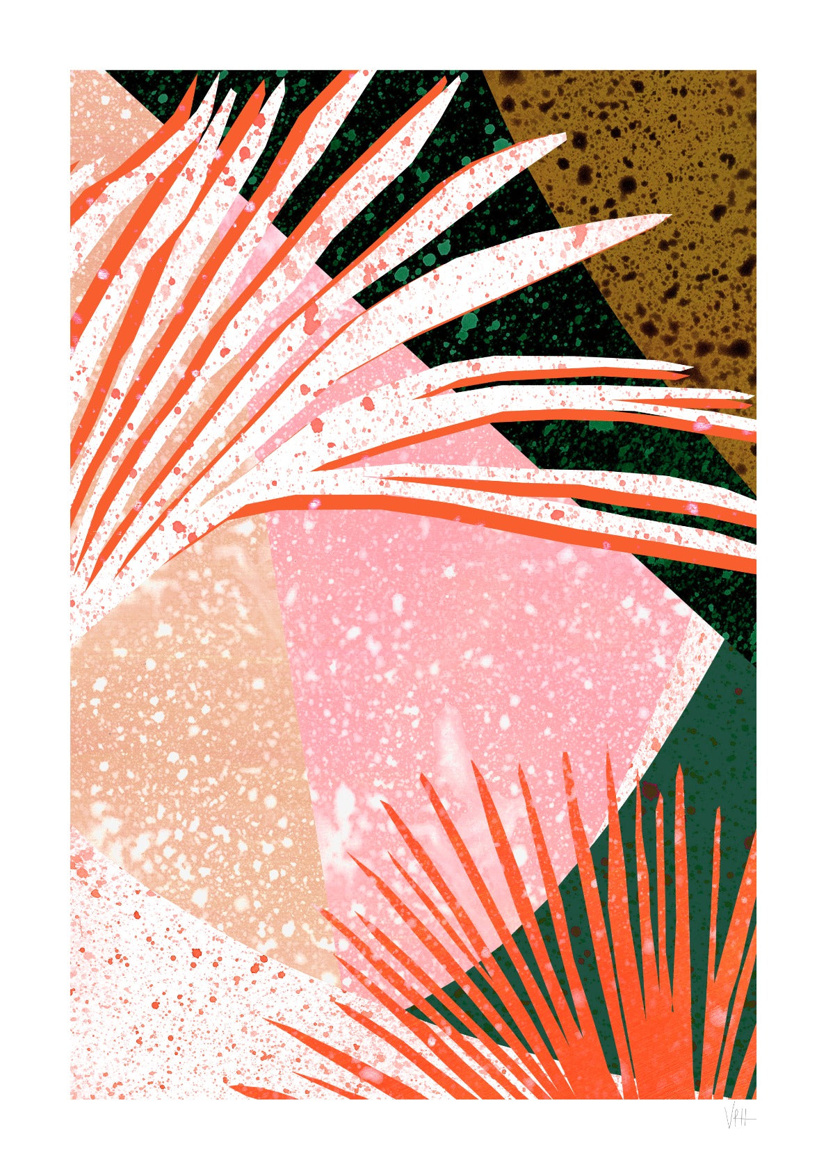 Large Leaf Abstract Art Print