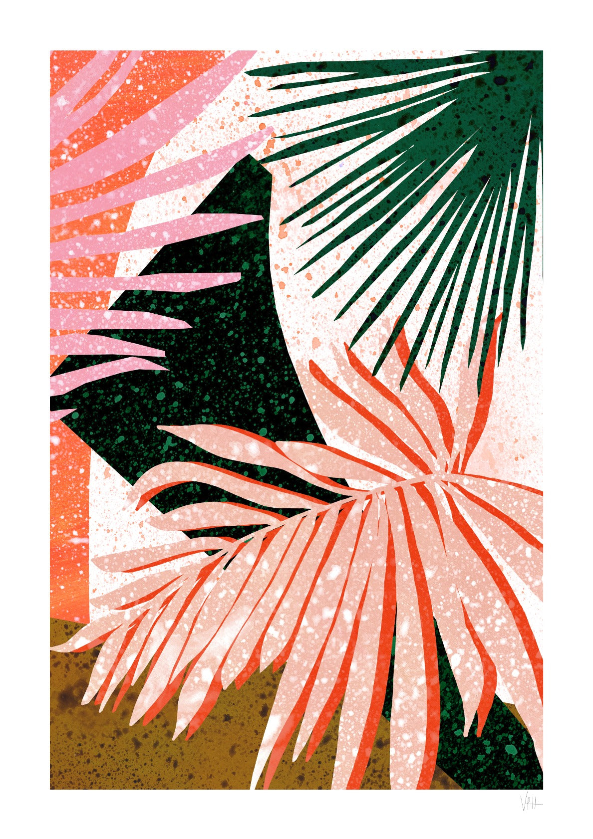 Colourful Leaf Abstract Print