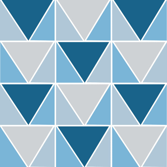 Blue Grey Triangle Geometric Pattern